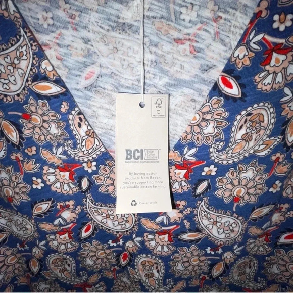 Boden Women’s V-Neck Jersey Mini Dress Vintage Paisley Size 12P NWT - Picture 4 of 7